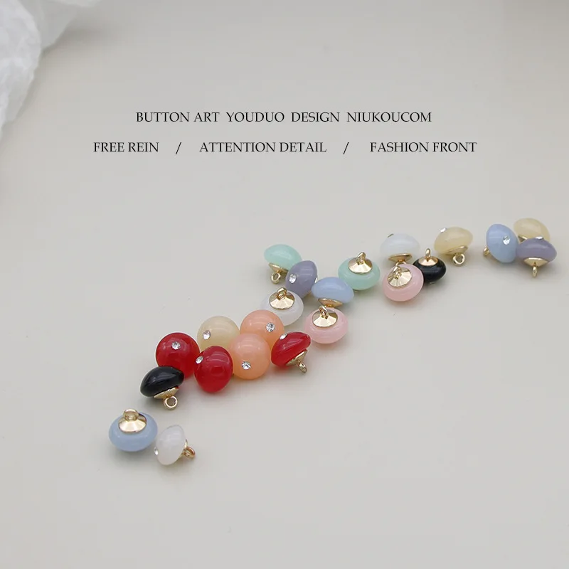 10/12mm Kids Shirt Cute Colorful Mushroom Resin Metal Shank Buttons for Cheongsam Clothing Wedding Dress DIY Sewing Accessories