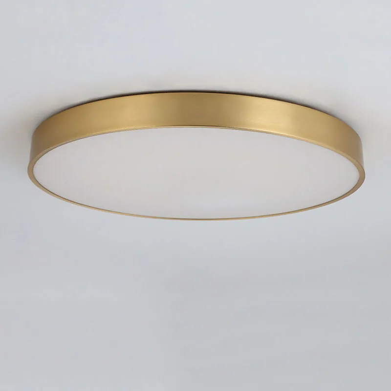 الذهب الأمريكي الرجعية جولة ديكور المنزل مصباح النمط الأوروبي الفاخر غرفة المعيشة غرفة الطعام الأسود LED النحاس أضواء السقف الفن