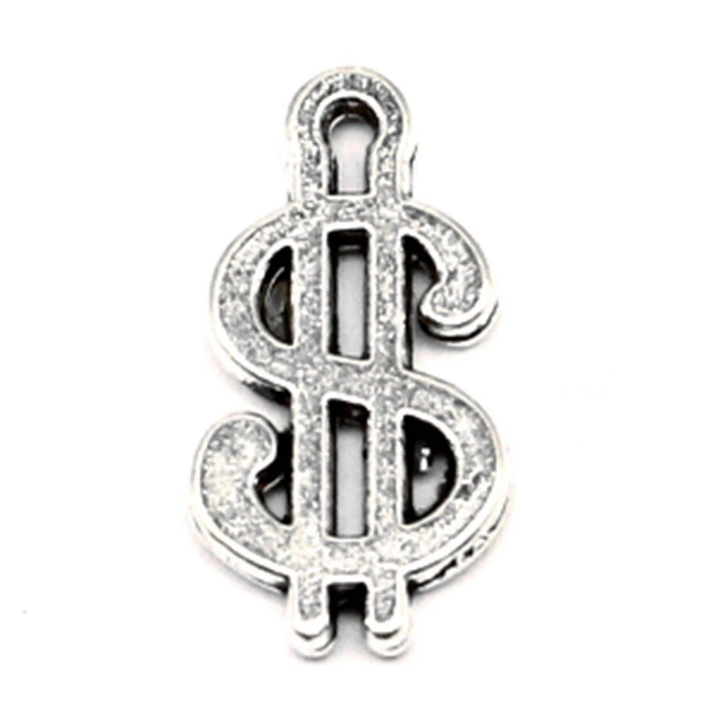 20pcs 9x17mm Dollar Amulet Charms Jewelri Pendant Cute Jewlery Trendy Antique Silver Color