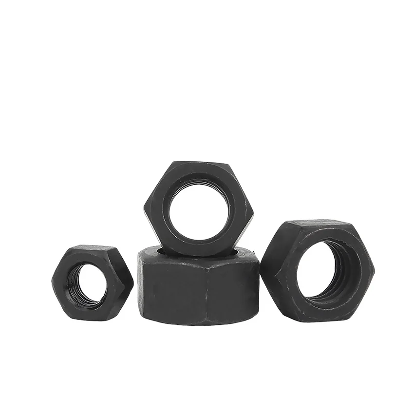 Grade 12 Black Hex Nut M6 M8 M10 M12 M14 M16 M18 M20 M22 M24 M27 M30 M33 M36 M39 M42 carbon Steel Metric Hex Nut