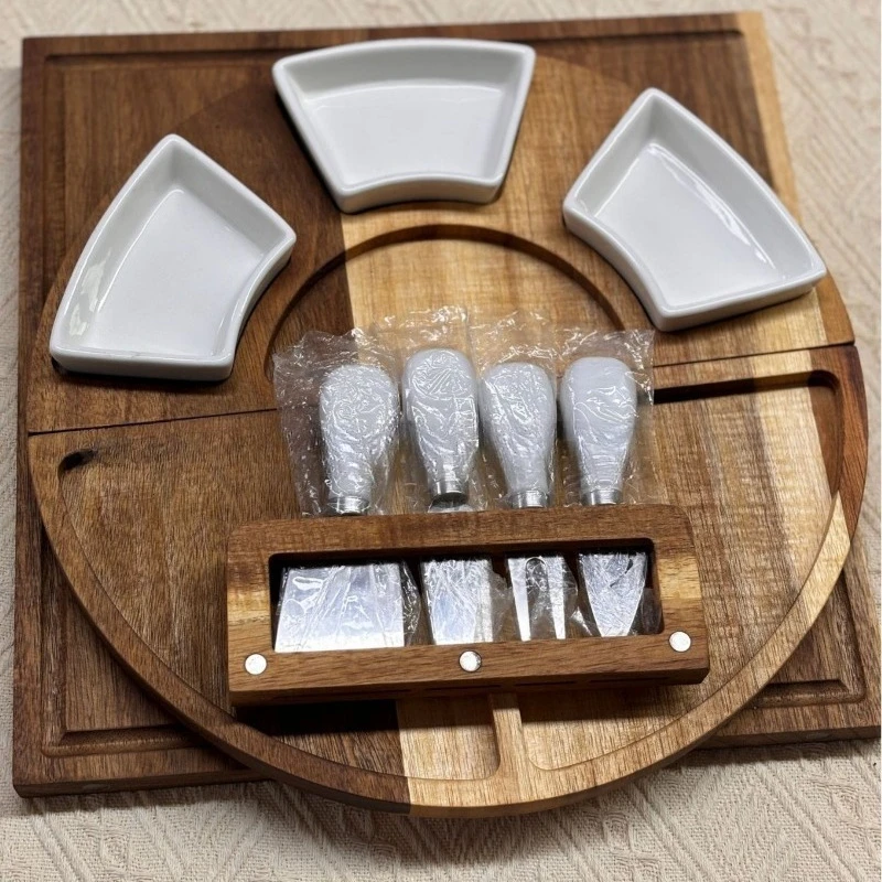 Magnetic Cheese Tray Set with White Dish + Tools Home Party Picnic
