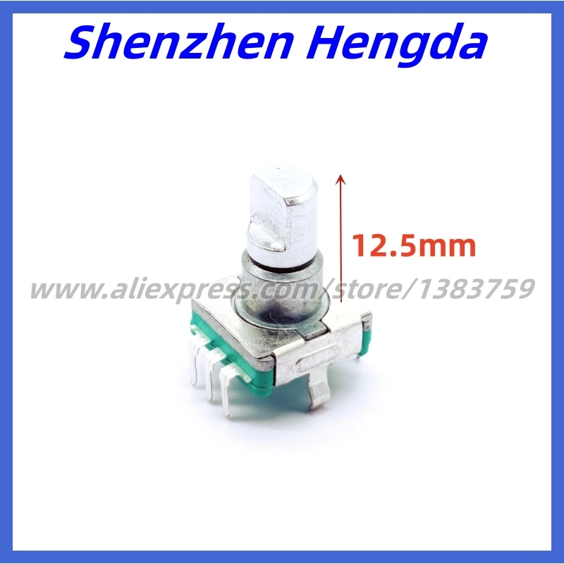 1PCS EC11 Thin Rotary Encoder With Button 30 Positioning 15 Pulse 12.5mm Half Axis Audio Digital Potentiometer 5-Pins