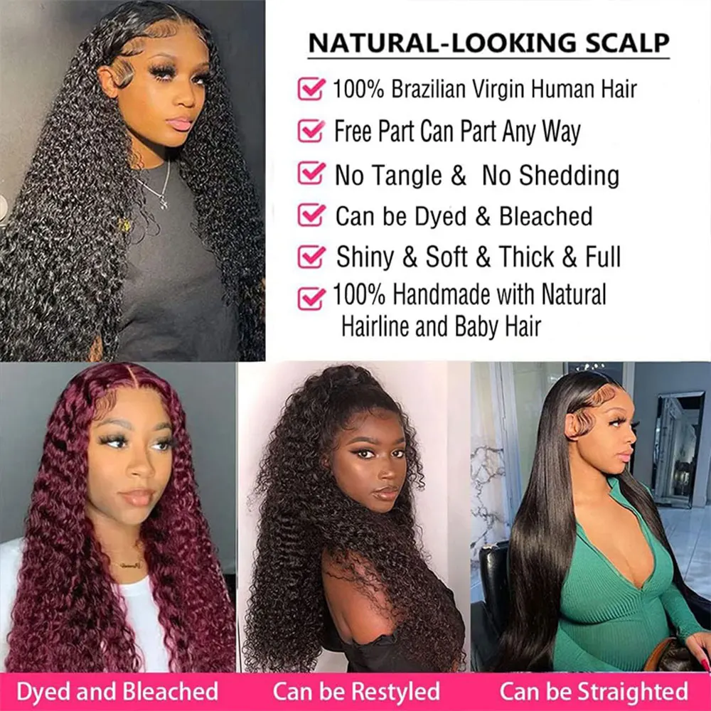 250% الكثافة 13x4 HD الدانتيل شعر مستعار أمامي قبل قطعها البرازيلي شعر بشري مجعد موجة عميقة الباروكات الأمامية للنساء شعر مستعار أسود طبيعي