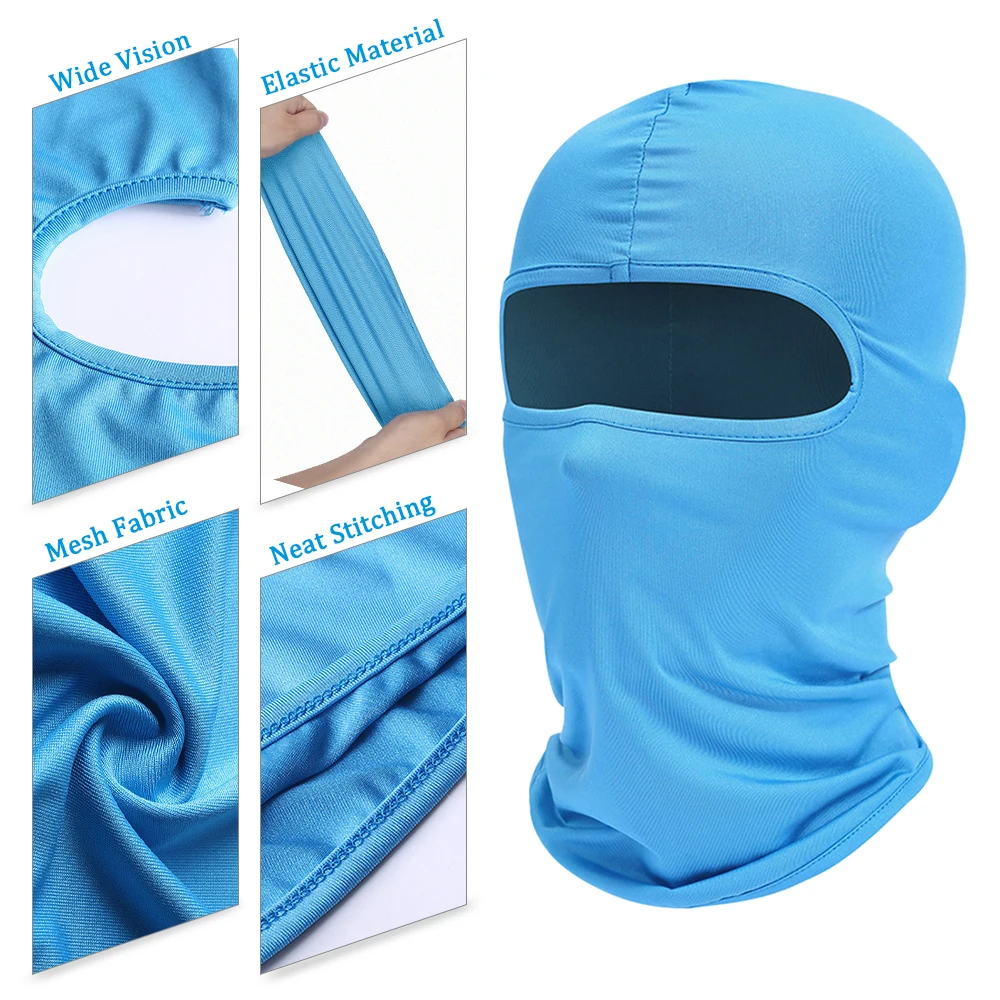 Men Balaclava Mask Motorcycle Hood Full Face Cover Cycling Caps Ski Neck Warmer Windproof Breathable Anti-UV Biker Helmet Hat