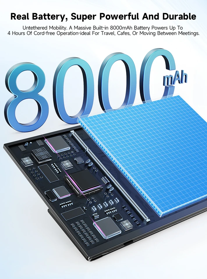 UPERFECT ワイヤレスポータブルモニター 8000mAhバッテリー搭載 15.6