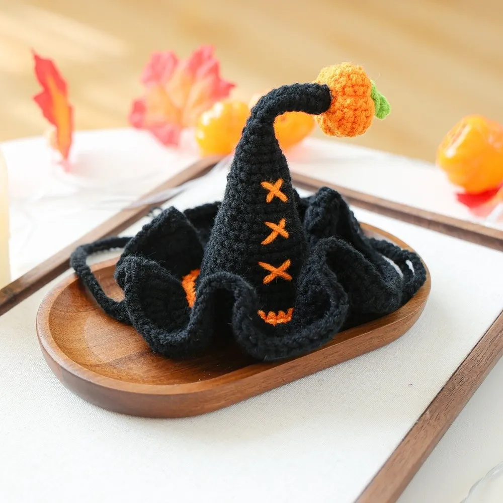 

Washable Breathable Halloween Dog Hat Pumpkin Mini Woven Pets Wizard Hat Hollow Fashionable Halloween Cat Headgear For Rabbit