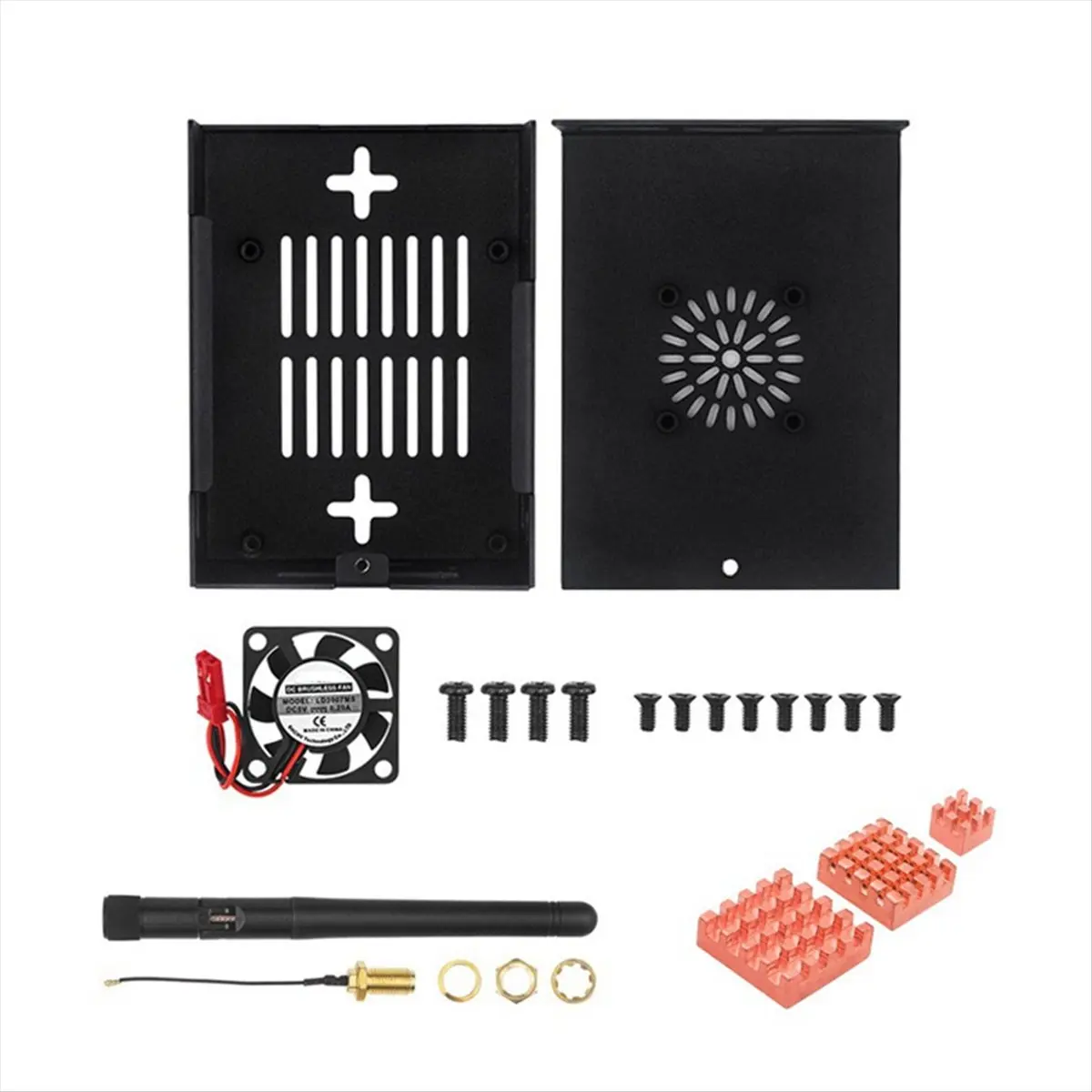 Suitable For Orange Pi 5 Pro / 5 Ultra Case, Aluminum Shell with Cooling Fan Antenna Cppoer Heatsink for OPI 5 Pro/Ultra