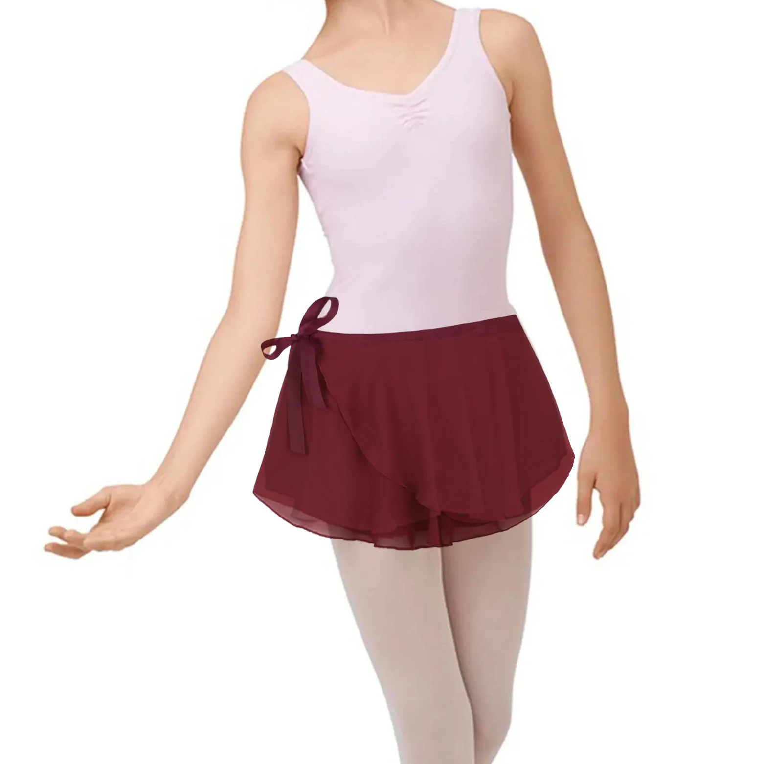 Factory stock children's women's dance sports ordinary stage clothing, solid color recommended, chiffon ballet half skirt