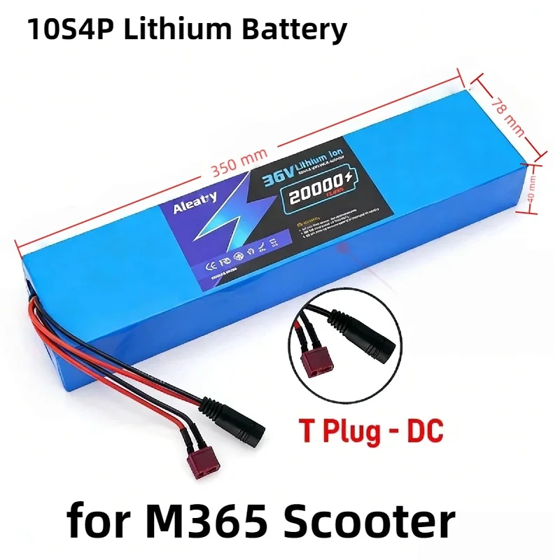 

Aleaivy 36V 42V 10S4P Lithium Battery–20Ah Long-Range Upgrade Spare for M365 Pro/1S Scooter 350W/500W High-Power Vehicle Durable