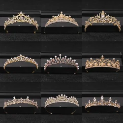Baroque Crystal Rhinestone Crown And Tiara Bridal Hair Jewelry Headpiece Party Tiaras Crowns For Women Wedding Hair Accessories