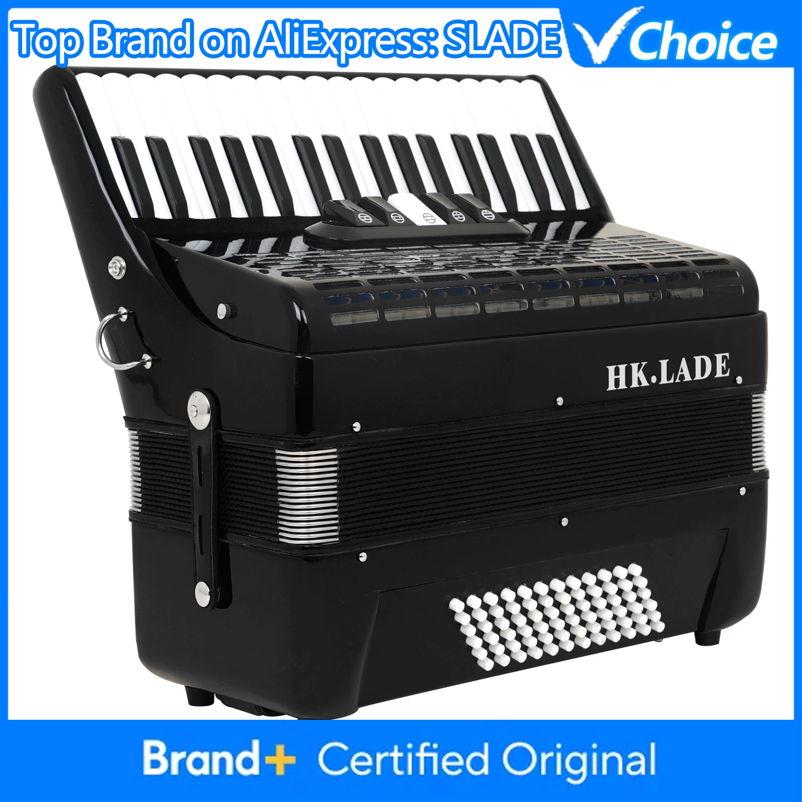 

﻿ HK·LADE AH-50-аккордеон, синий, 34 клавиши, 72 баса, 5, клавиатура, аккордеон с изменением голоса, сильфон из овчины, аккордеон с хранилищем