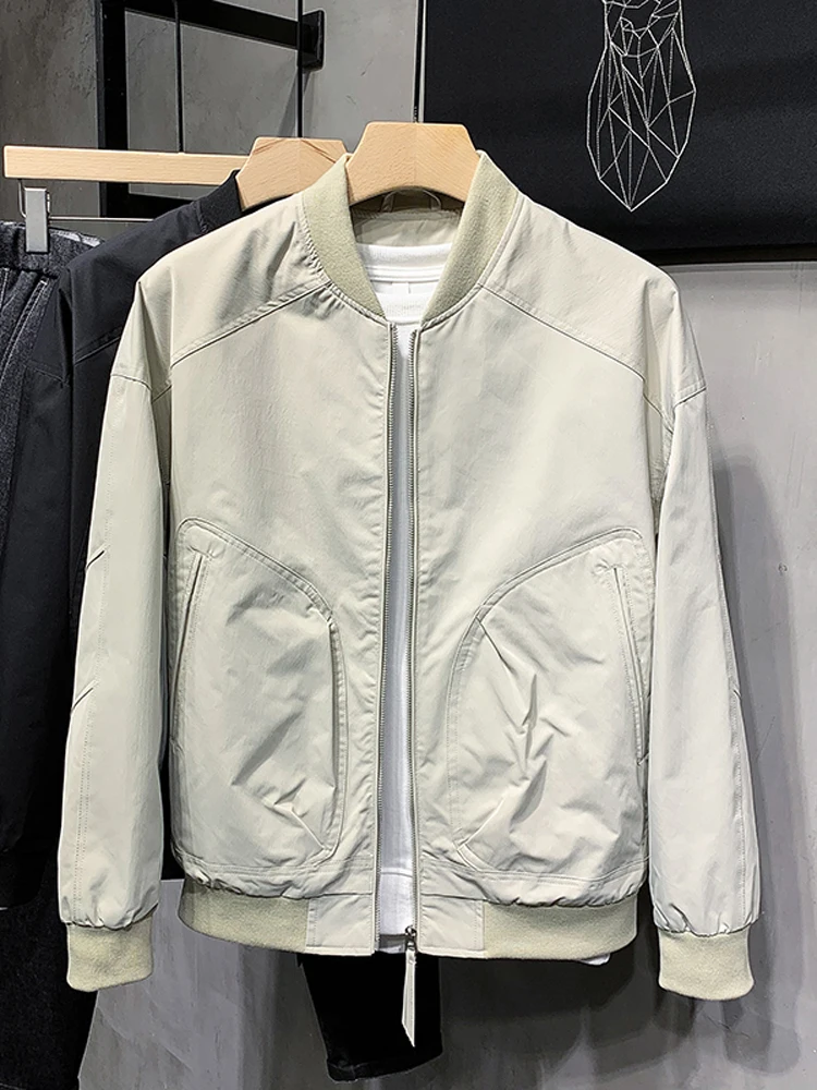 

Slim Fit Pure Color Baseball Jaet Men's Spring Autumn Faionable Korean Version Casual American Sle Polyester Fiber Jaet