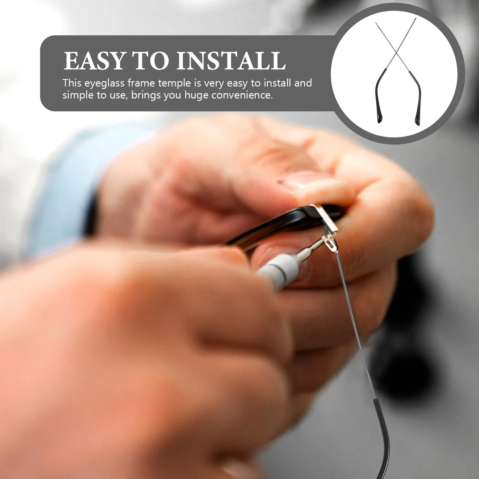 

1Pair Eyeglass Arm Replacements Metal Glasses Arms Legs Replacement Universal Eyeglasses Repair Parts Kit Eyeglasses Arms Legs