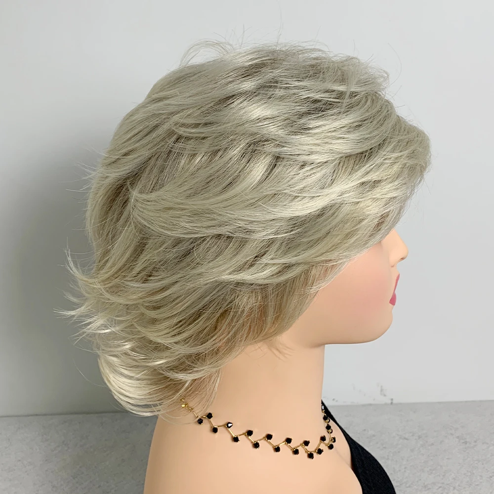 Rose gold Short Synthetic wig High temperature resistance wigs for women Thanksgiving and Christmas lines decorate wigs