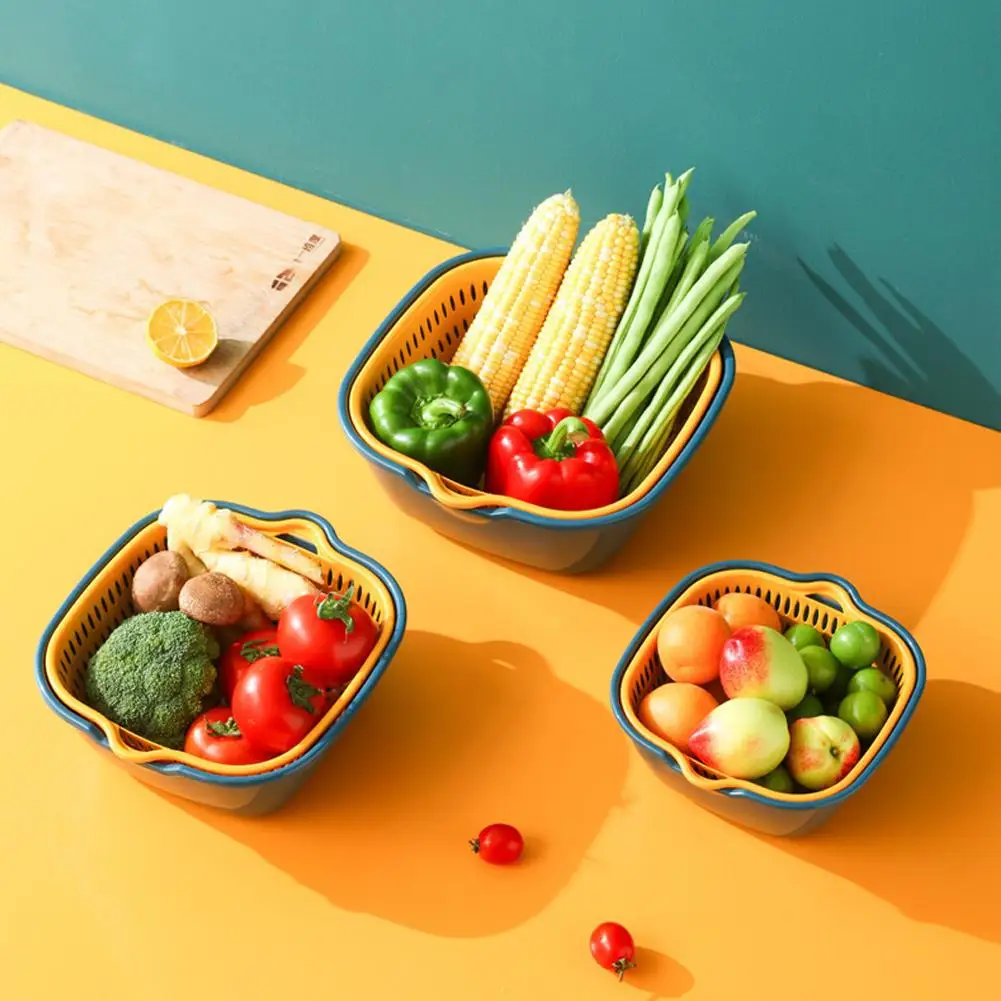 6PC/set Kitchen Sink Vegetable drainer Fruit basket For fruit washing Plastic basin vegetable washing basin drain basket Basin