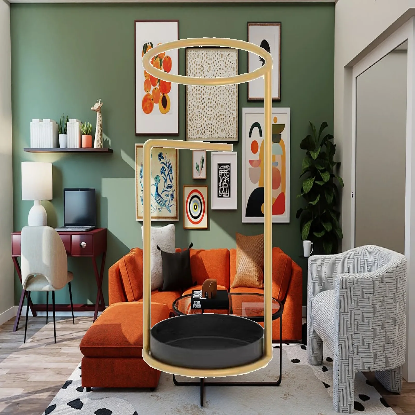 Art Style Storage Rack with Hollowed Ventilated Design Umbrella Holder Stand for Lobby or Office