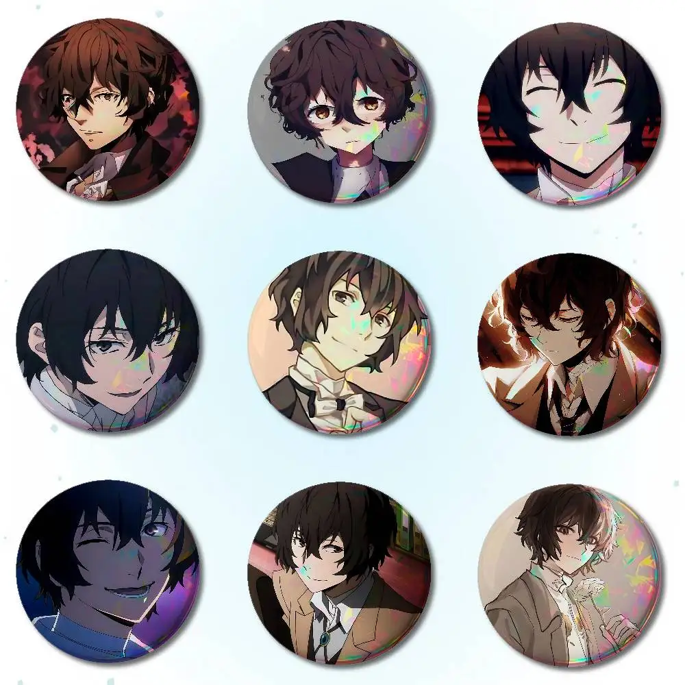 Osamu Dazai Badges Round Brooch Cute Cartoon Idol Cosplay Badges DIY Backpack Clothing Jewelry Pins
