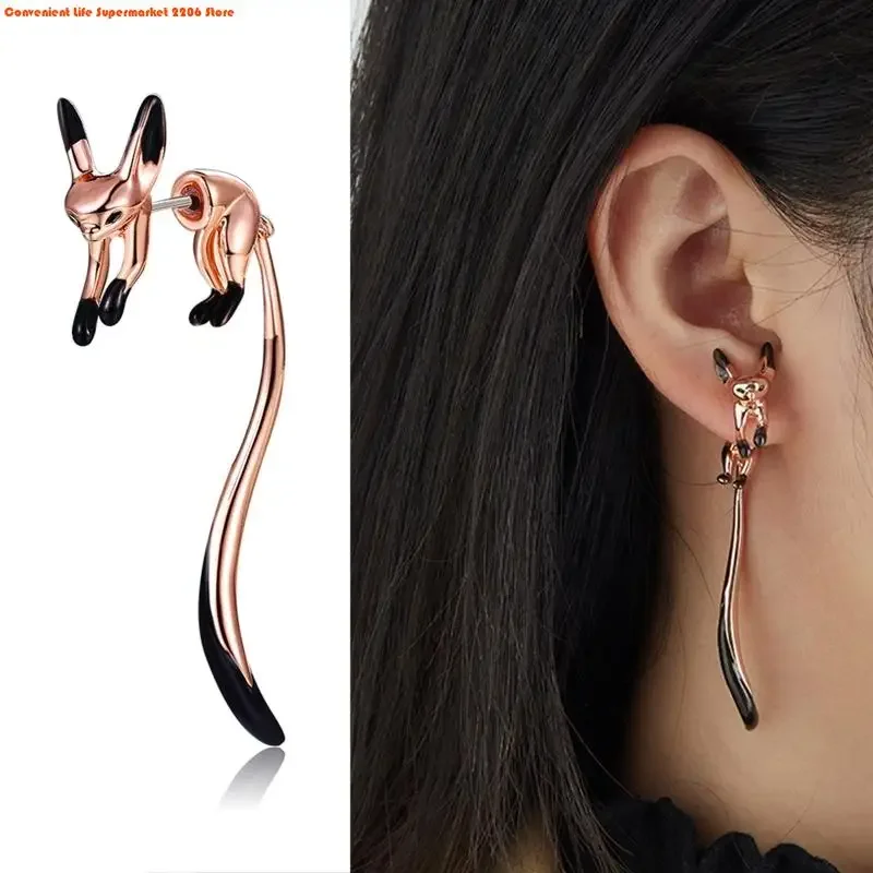 F92D Lucky and Animal Earrings Long Wagging-Tail Earring Animal Earrings for Ideal Gift for Teen Girl Birthday