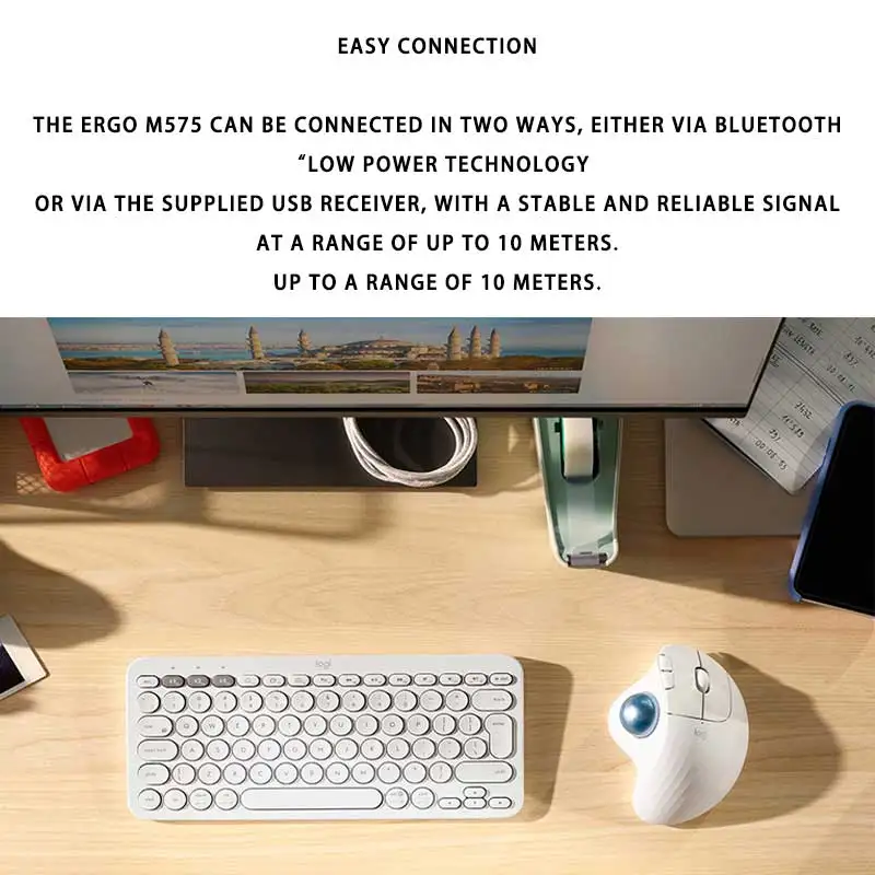 لوجيتك ماوس M575 S ماوس كرة التتبع اللاسلكي دفتر ماوس USB ماوس مكتب الألعاب، ماوس ماوس لاسلكي لوجيتك #4