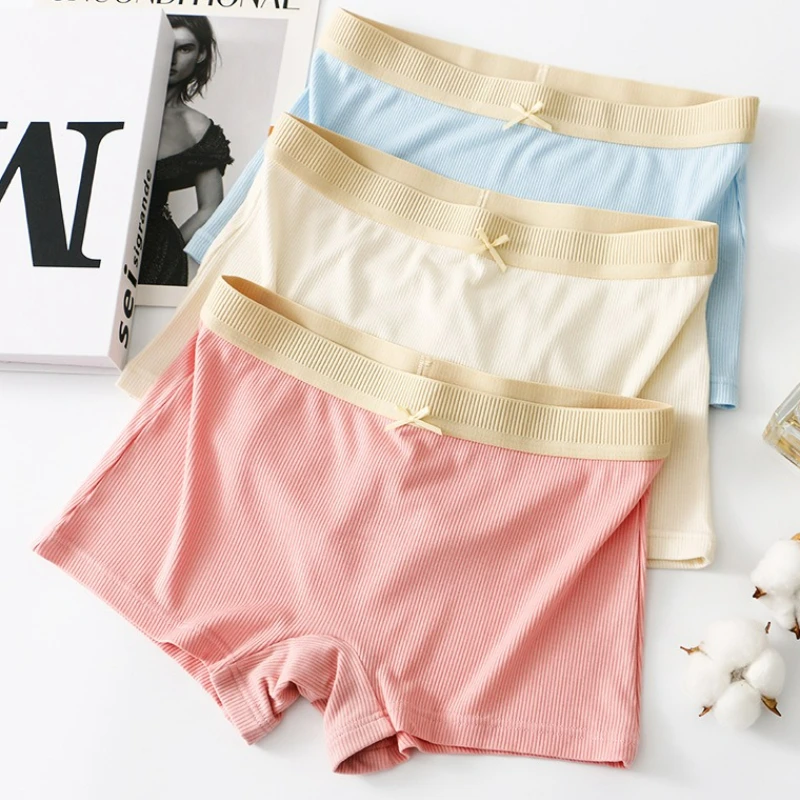 

Women Panties Boxers Briefs Ladies Breathable Lingerie Comfortable Boxer Shorts Mid Waist Soft Girls Solid Color Underpants New