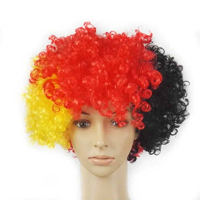 Soccer cheering and cheering set national flag color explosive head wig props horn hand waving flag atmosphere props