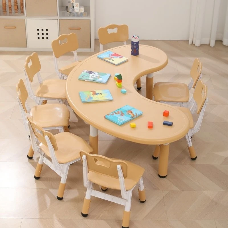 Children's table and chair set Learning desk Plastic lifting creative table