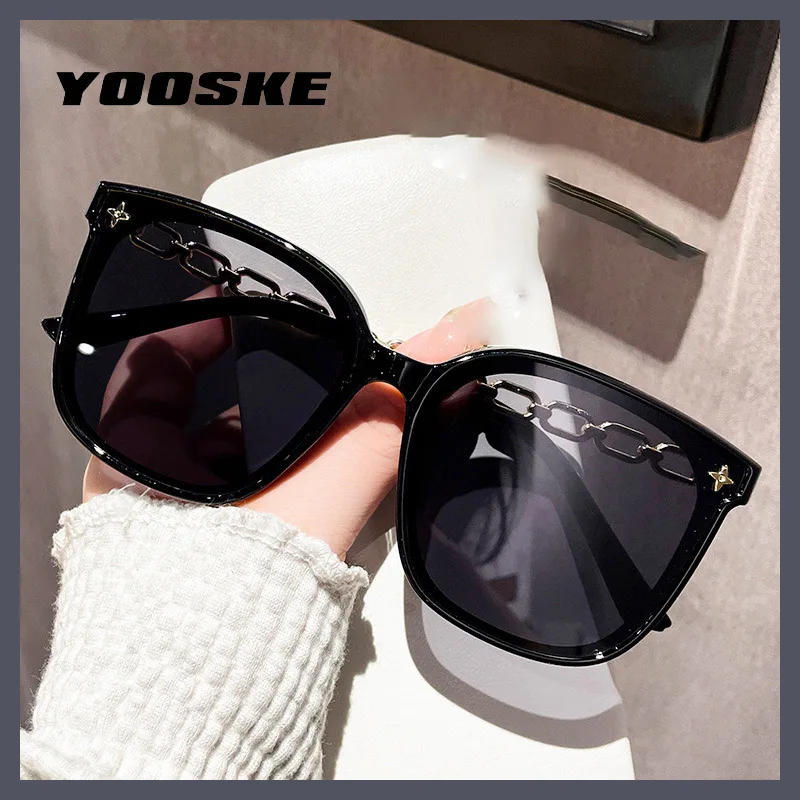 YOOSKE Vintage Square Sunglasses for Women Men Luxury Brand Designer Oversized Sun Glasses Male Driveing Goggles Traveling Style