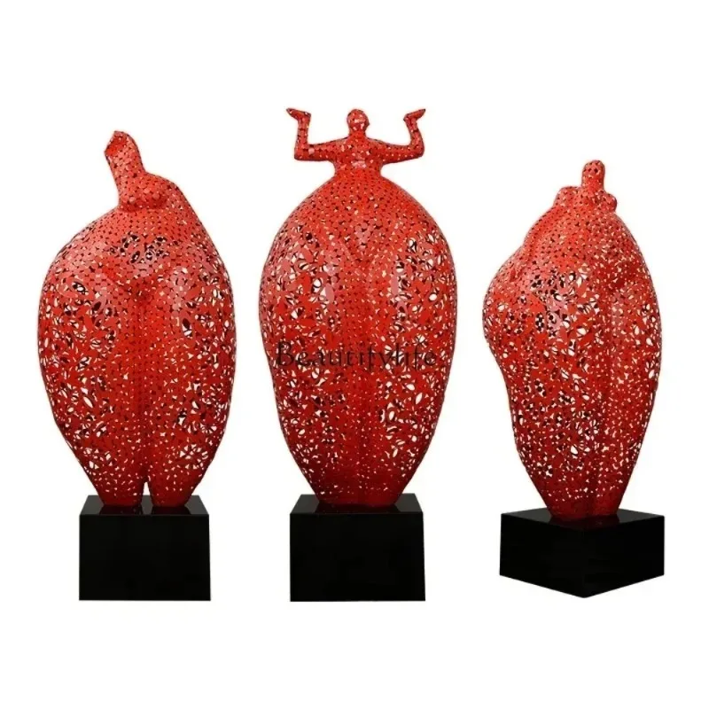 

Лобби отеля металлическая скульптура абстрактное боди-арт украшение большой пол орнамент