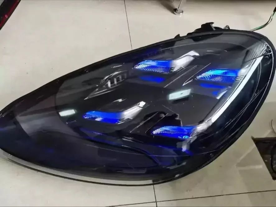 مصباح أمامي للسيارة مع مصباح LED للجري النهاري DRL عدسة شعاع منخفضة عالية لبورشه كايين 11-14 ترقية 19 #2