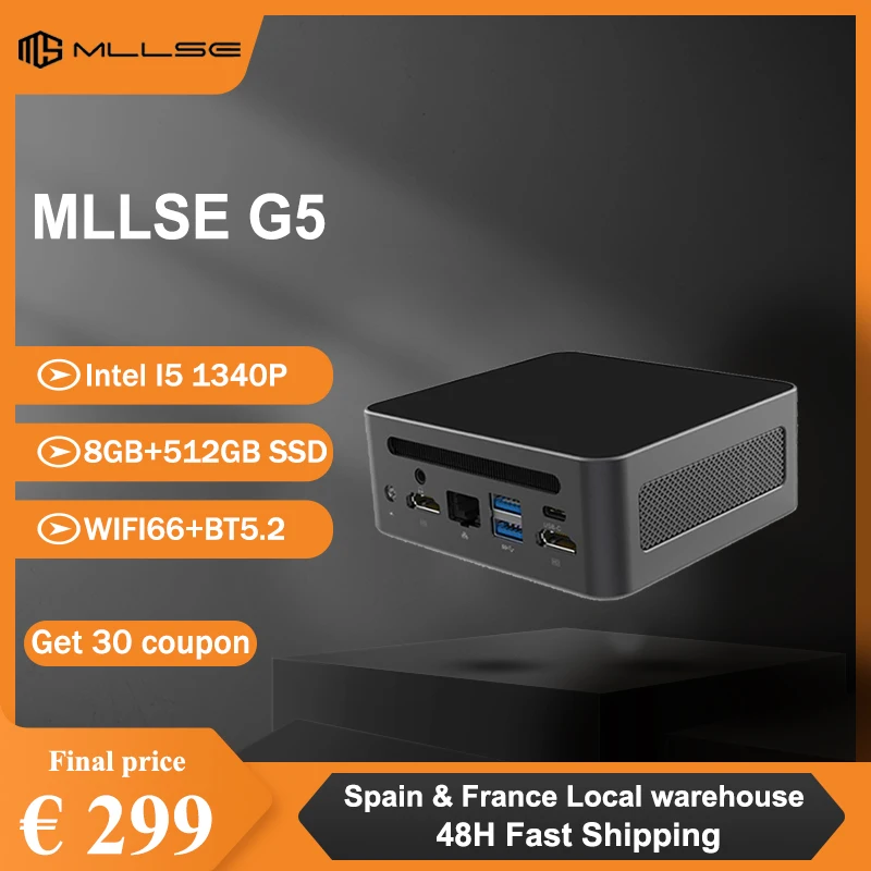 G5 Mini PC intel i5 1340P Windows 11 Pro Intel 12th DDR4 16GB RAM 512GB ROM WiFi 6 BT5.2 Desktop Computer Mini Pc Work