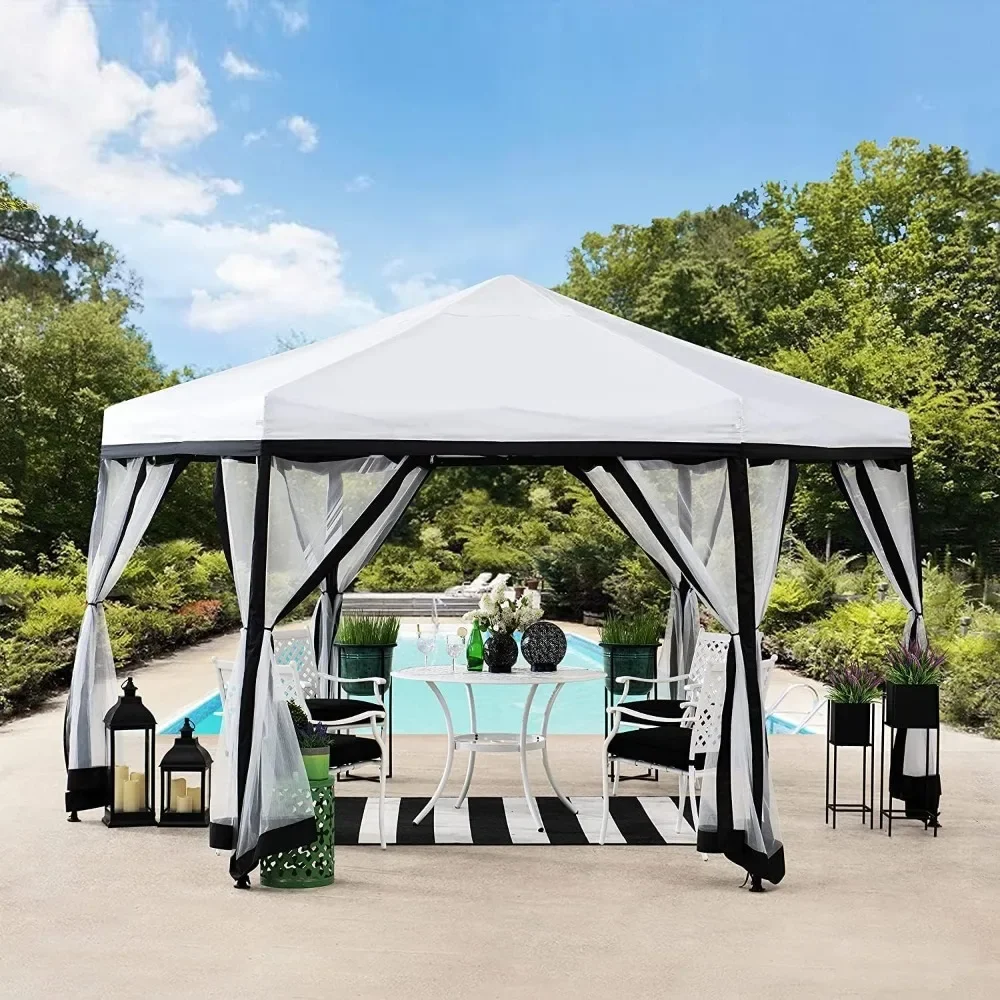 

Mesh Sidewalls and Carry Bagcluded Gazebo 11x11 Ft. Pop Up Gazebo Camping Tent Canopy Sunshade 2-Tone Portable Canopy/Tent Beach