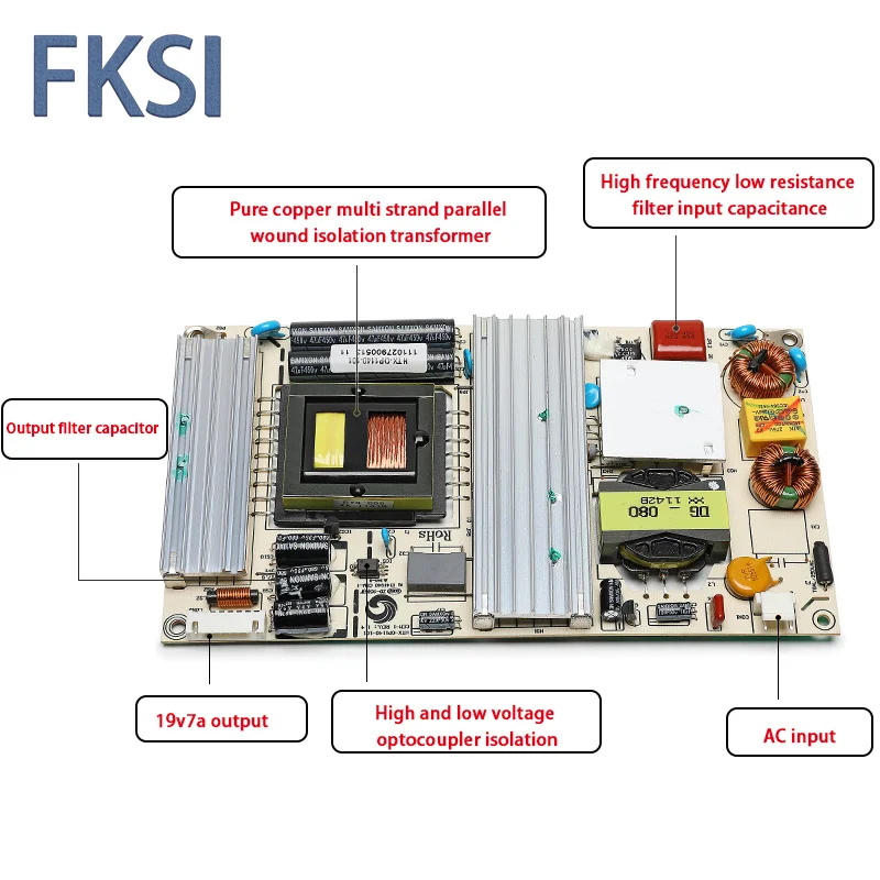 19V7A AC-DC  Step-Down Power Module 133W  Switching Power Supply Module Bare Circuit