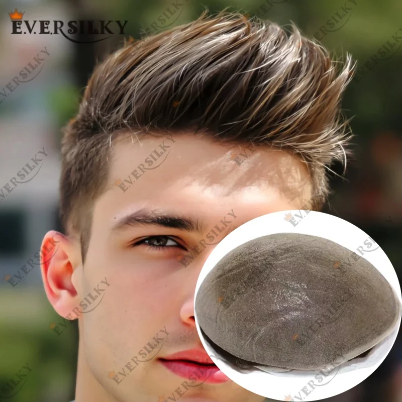 

Мужской парик-система замещения волос из 100% европейских натуральных волос, V-Loop, плотность 80%-100%, основа из микро-полиуретана 0.02 мм, естественная линия роста волос