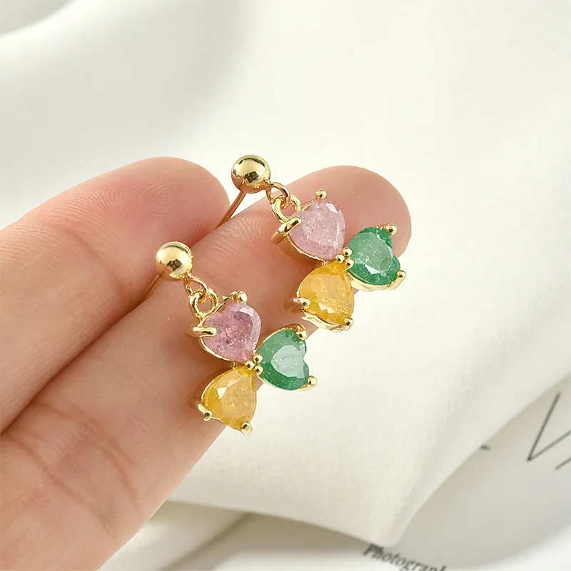 14k Gold 925 Silver Needle Vertical Hanging Round Bead Earrings DIY Handmade Basic Versatile Earrings Accessories Materials