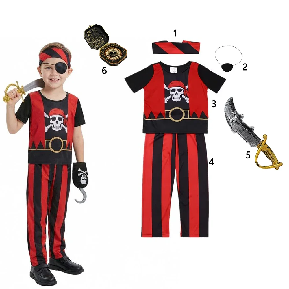 Kinder-Rollenspielkleid Mädchen Piraten-Cosplay-Tutu-Kleid Komplettes Zubehörset Halloween-Kostüm für Karnevalsparty-Verkleidung – Detail 6