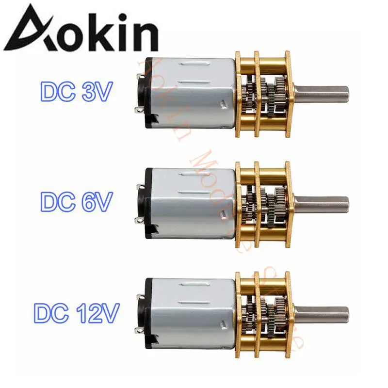 DC 3V/6V/12V N20 Mini Metal Gear Engine Motor with Gearwheel DC Brushless Motor 15/30/50/60/80/100/200/300/500/1000RPM