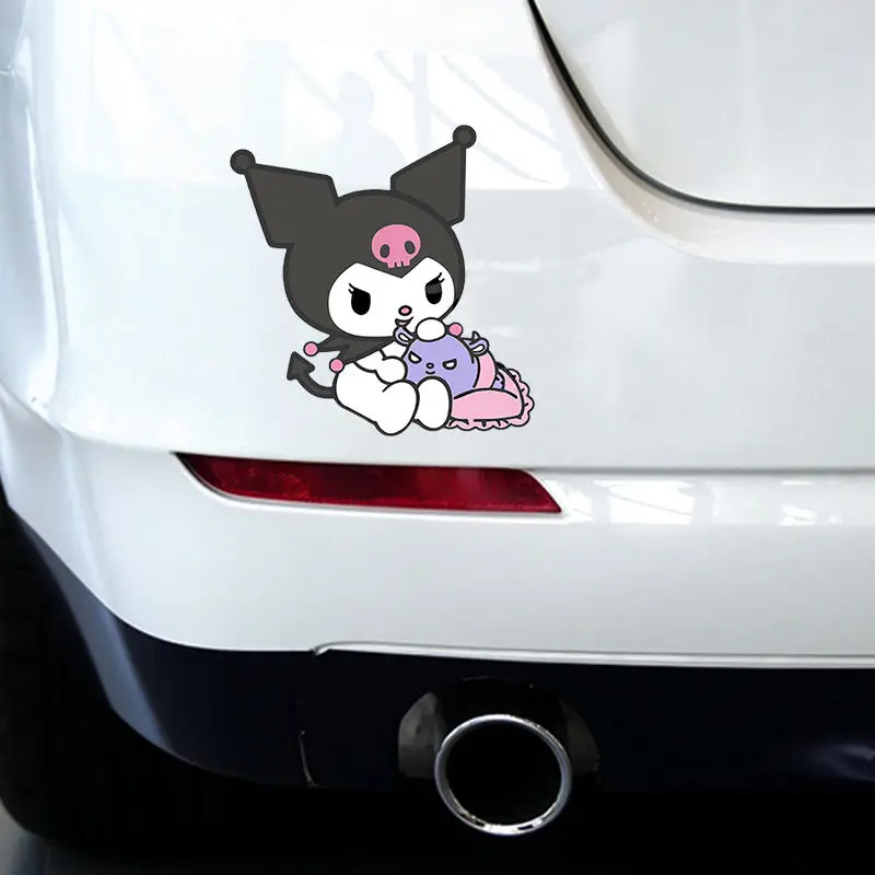 Sanrio Car Body Helmet Notebook Sticker Decorative Pvc Waterproof Kuromi Cartoon Cute Car Scratch Blocking Accessory Gift