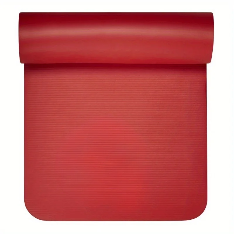 Fitness Yoga Mat, Red, Multi-Use, 72" x 24", Helps maintain comfort during floor exercises, with straps