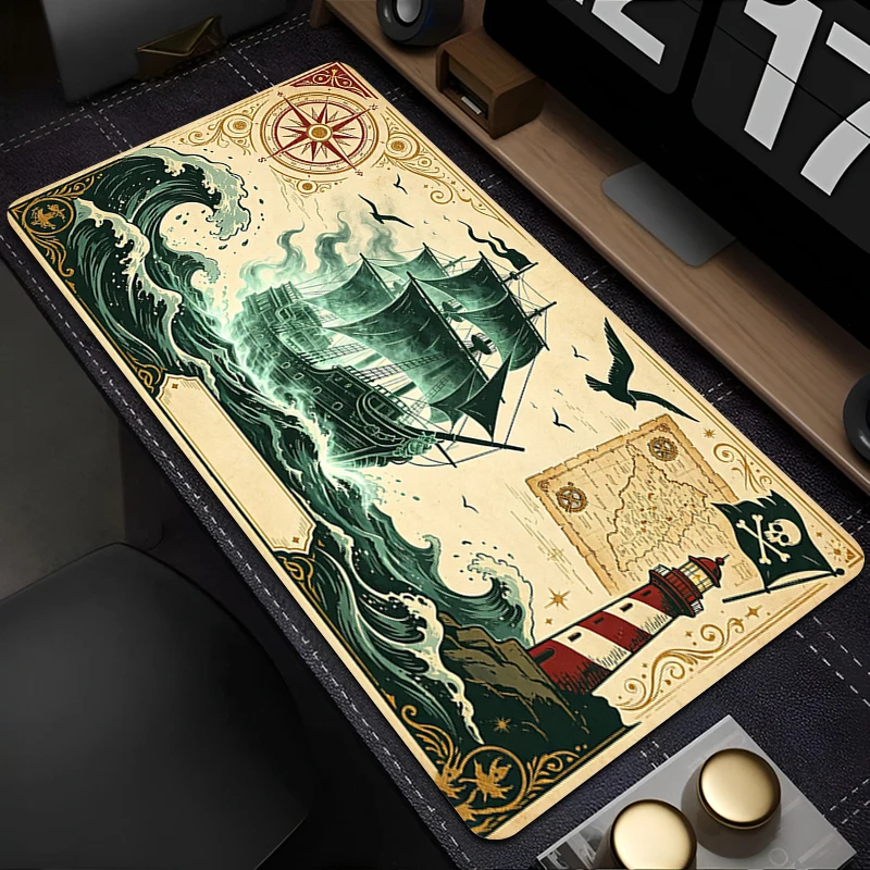 Retro Gaming Desk Setup - Przedłużona podkładka pod mysz, profesjonalna podkładka