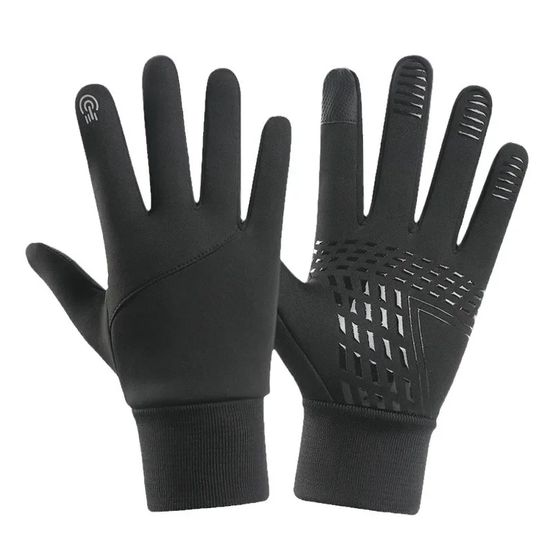 Autumn Winter Warm Men's Gloves Outdoor Cycling Sports Waterproof Touch Screen Glove For Men Women Plush Warm Slip-Proof Gloves