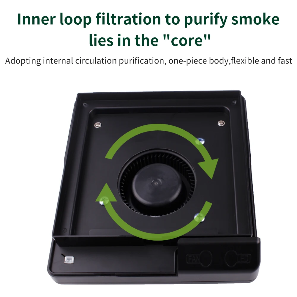 Imagem -05 - Luxianzi-tabletop Solda Ferro Smoke Absorber com Luz Led Extrator de Fumos Esd Instrumento Fumar Filtro Screen 220v