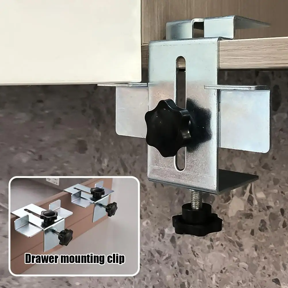 Woodworking 2 IN 1 Cabinet Door / Drawer Fastening Clip Drawer Front Mounting Clip for Accurate and Quick Installation Panels