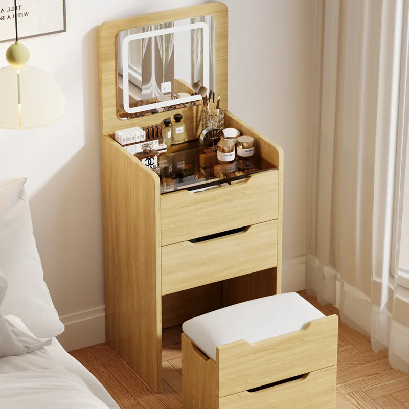 Nieuw dressoir klein appartement opbergkast make-up tafel crème wind multifunctionele klaptafel slaapkamer make-up tafel