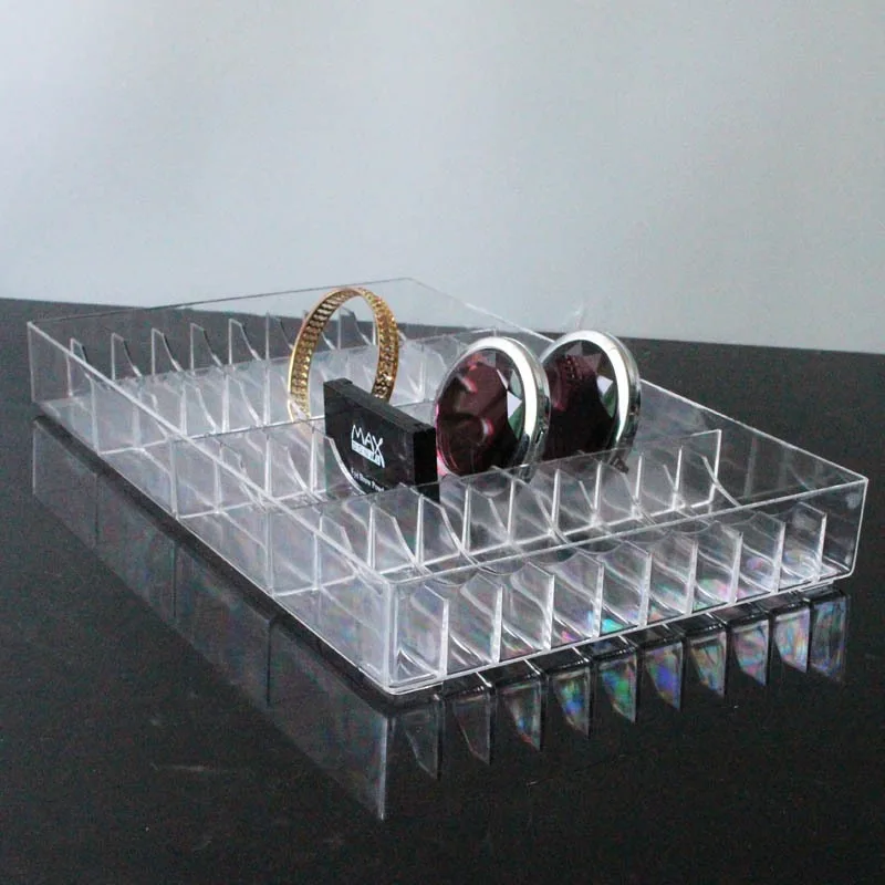 ใหม่ 40 กริด Make Up Organizer อะคริลิคเครื่องสําอางค์แต่งหน้าสร้อยข้อมือขนาดใหญ่กล่องแป้งชั้นวางเครื่องประดับ