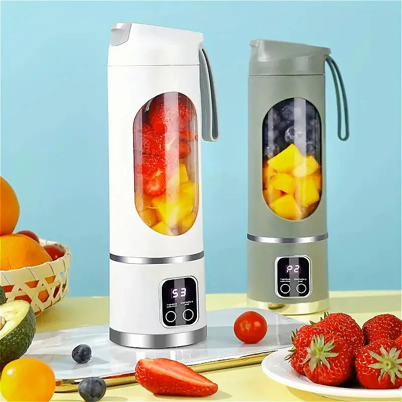 เครื่องปั่นคั้นน้ําผลไม้แบบพกพาไฟฟ้า Juicer 450ml 8 ใบมีด Travel Juicer เครื่องชาร์จ Shakes เครื่องปั่นสมูทตี้น้ําผลไม้สด
