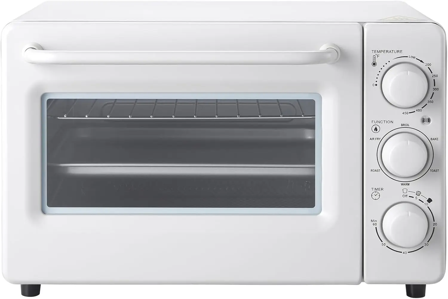 Combination Air Fryer and Toaster Oven, Retro Countertop Convection Oven, 19 Quart Small Toaster Oven, Fits 4 Slices of Toast or