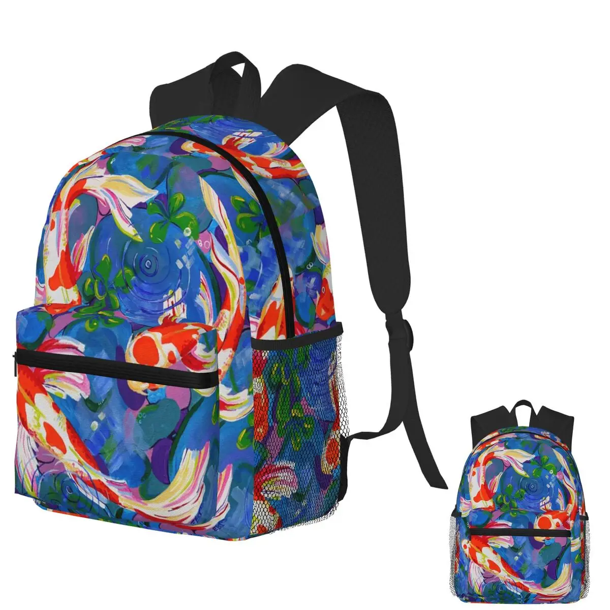 

Cartoon Popular Koi Carp Student Backpack School Bag Hiking Travel Daypack for Boys Girls Fashion Bookbag Shoulder Bags