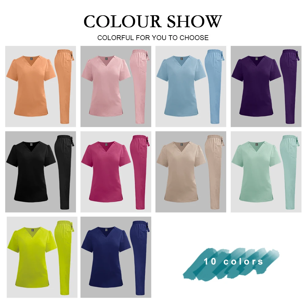 Groothandel chirurgische scrubs voor dames Verpleegkundige Verpleging Ziekenhuis Medisch Uniform Hoge kwaliteit Arts Ziekenhuis Kliniek Tandheelkundige schoonheidsscrub