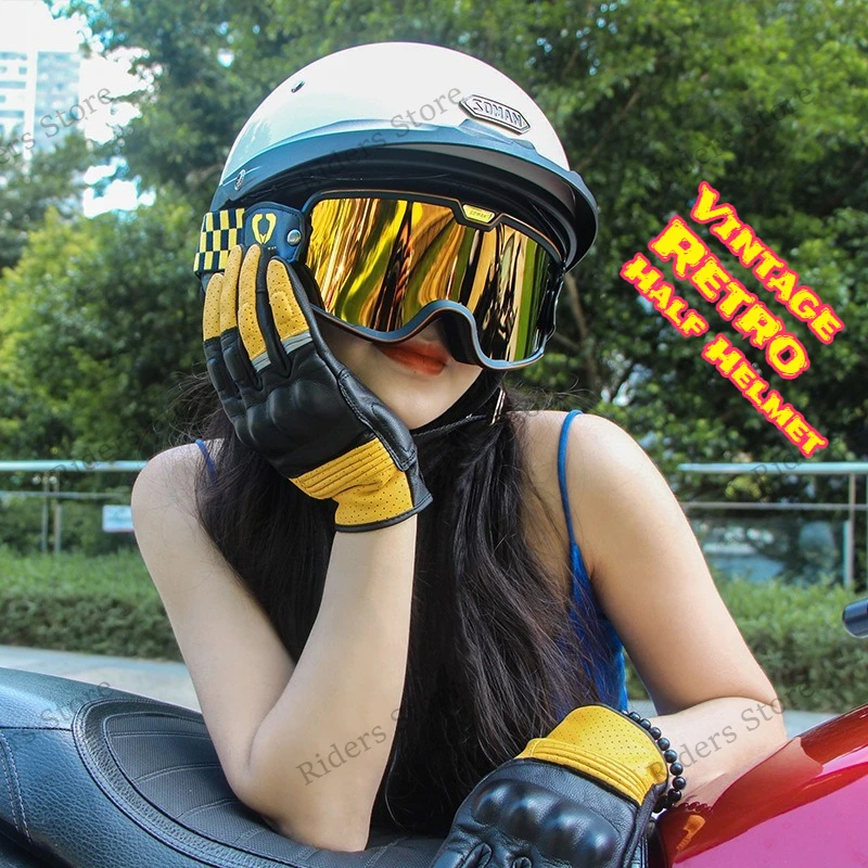 Casque rétro en fibre de carbo - Carbon Fiber Lightweight Motorcycle Helmet avis et prix