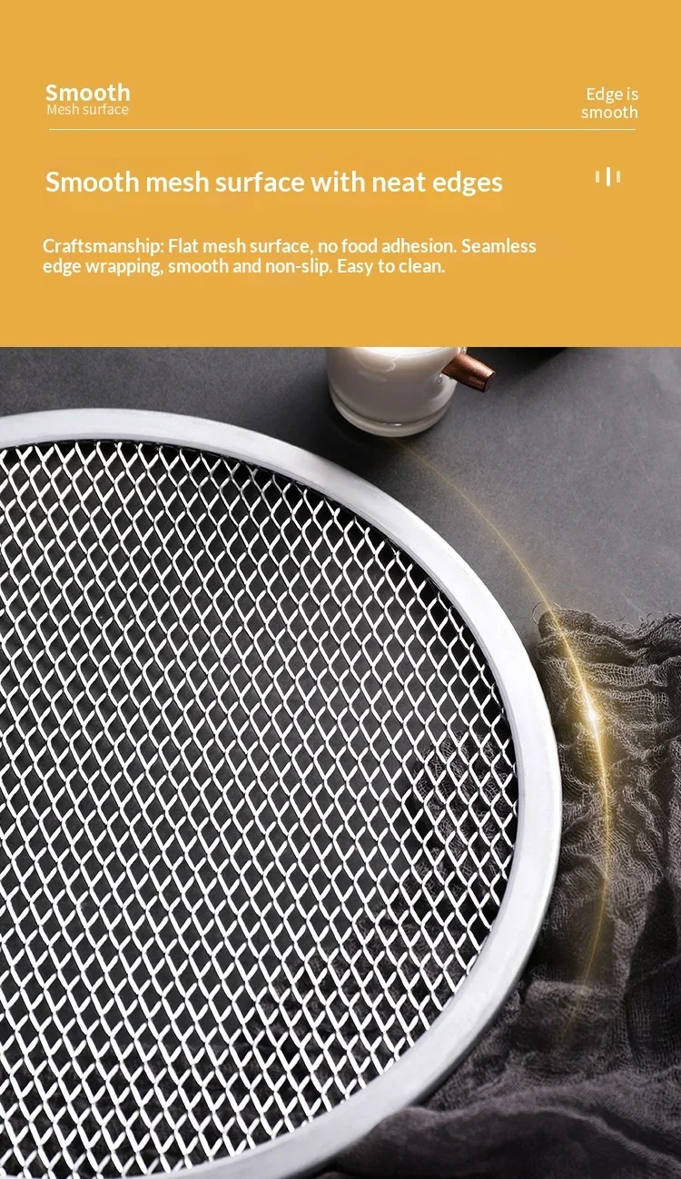 Hot 8/9/10/12/13inch Aluminum Pizza Pan Pizza Baking Screen Mesh Pizza Tray with Hole for Oven Bakeware Outdoor Barbecue Mat image 11